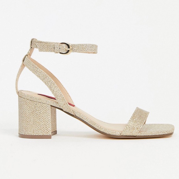 London Rebel kitten heel sandal gold - Picture 3 of 3